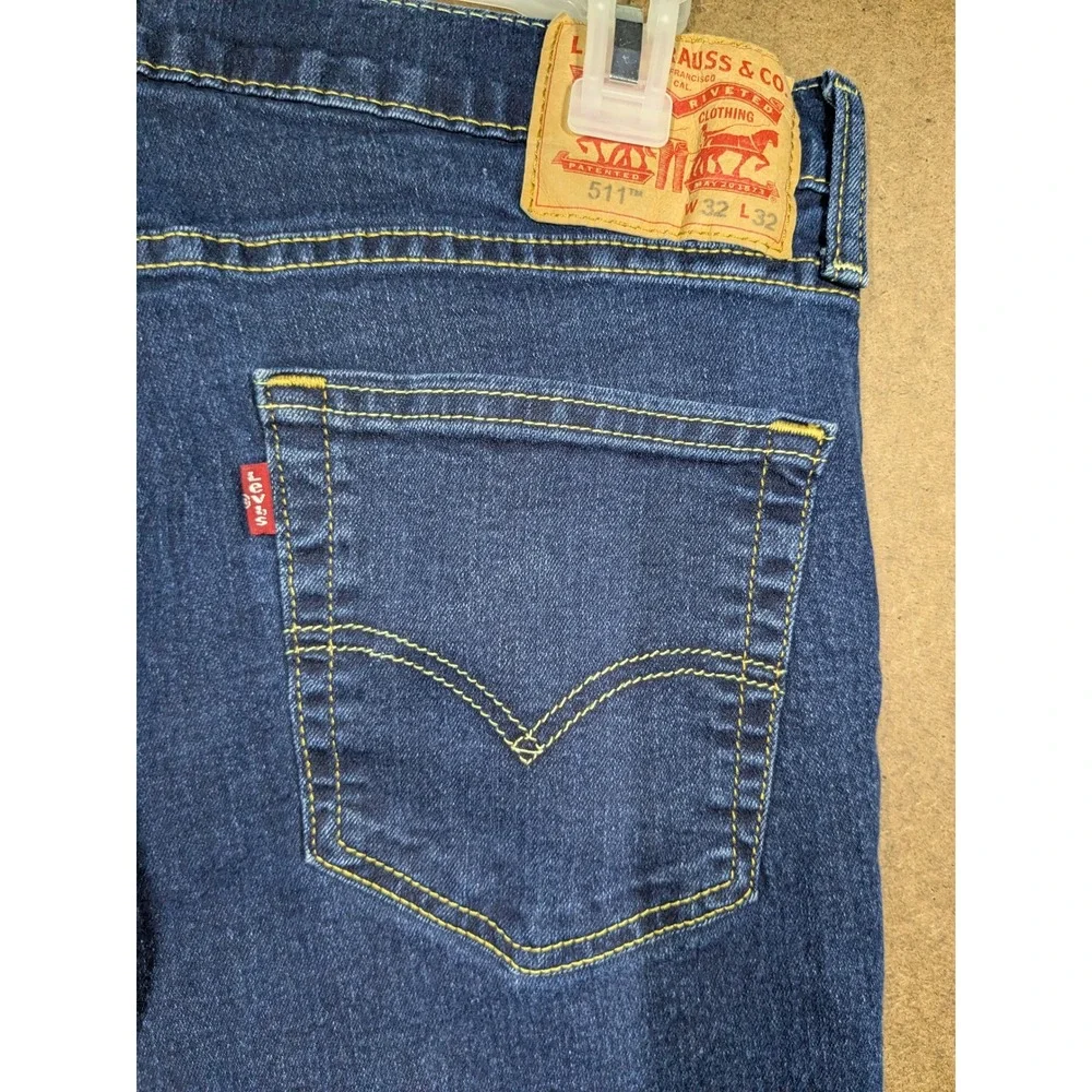 Levis 511 Slim Fit Jeans Mens 32x32 Dark Wash Indigo Denim Pants